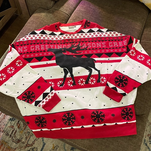 ASOS men’s red white holiday sweater - Picture 2 of 6